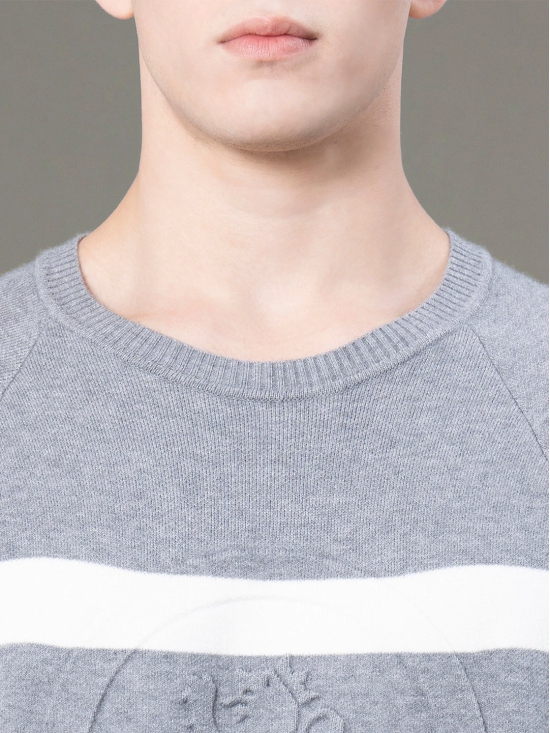 RedTape Round Neck Embossed Sweater for Men | Ultimate Comfort