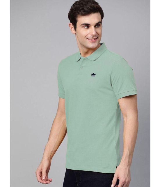 ADORATE Cotton Blend Regular Fit Solid Half Sleeves Mens Polo T Shirt - Green ( Pack of 1 ) - None