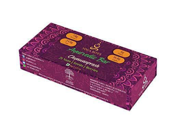 YOGABITES- Ayurveda Bars /Protein Bar /Energy Bar - 21 Nuts , Seeds , Berries with Chyawanprash-60 gm (Pack of 6)