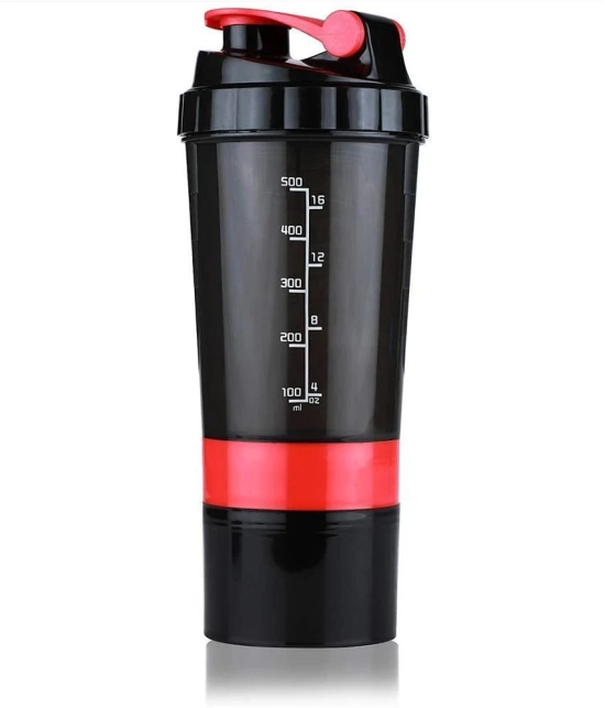 Plastic Red 500 mL Shaker ( Pack of 1 ) - Red