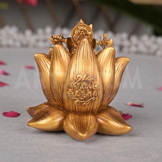 Artarium Padma Lord Ganesha Ji Idol Figurine Decoration & Pooja Gifting Purpose Sculpture Office House Warming Statue Pack of 1