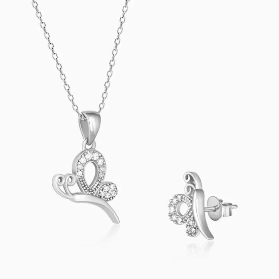 Silver Love Like A Butterfly Set