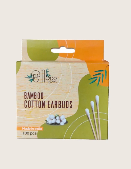 Bamboo Cotton Buds (100 Sticks) + Bamboo Charcoal Brush