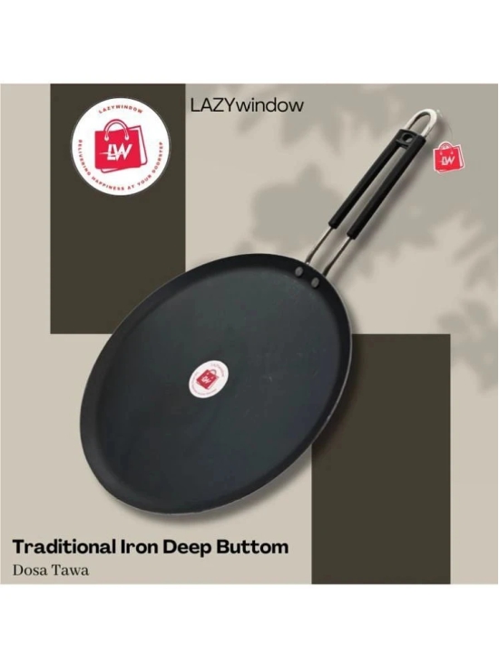 LAZYWINDOW Iron Dosa Tawa ( Pack of 1 ) - Black