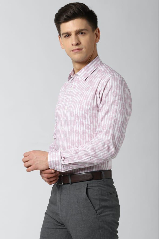 Men Pink Regular Fit Formal Full Sleeves Formal Shirt