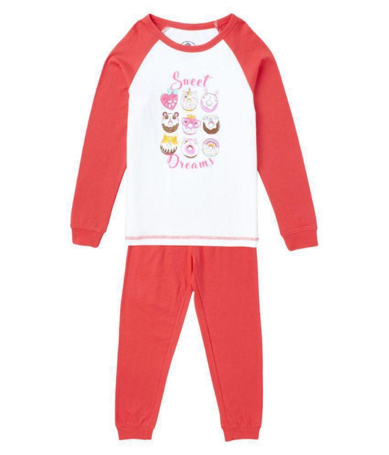 Cub Mcpaws - Red Cotton Girls Night Suit Set ( Pack of 1 ) - None