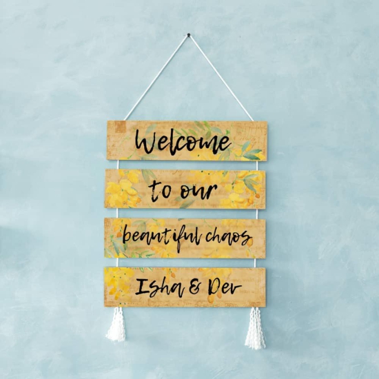 Wall Art - Quote Wall Hanging Planks - Welcome