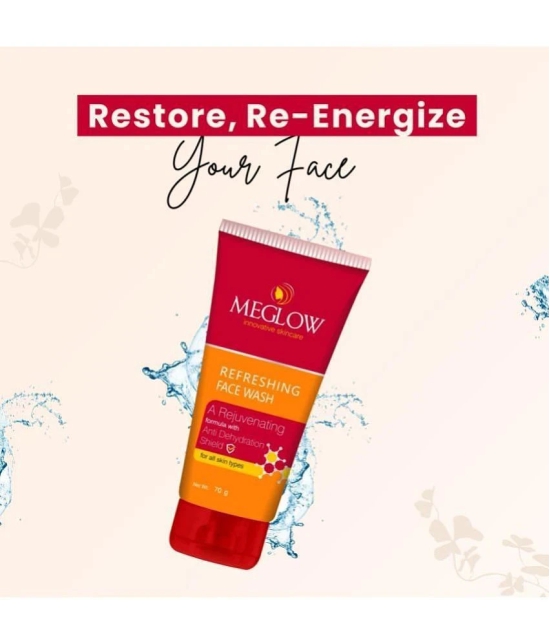 Meglow Refreshing Facewash for Soft & Smooth Skin 70g Each -Pack of 3