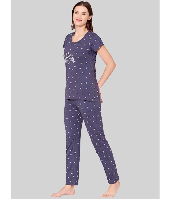 Bodycare - Purple Cotton Womens Nightwear Nightsuit Sets ( Pack of 1 ) - None