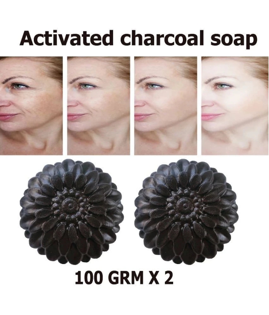 Kuraiy Activated Charcoal Deep Cleansing Bath Soap, 100g (Pack of 2) (2x 100 g)