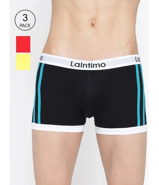 La Intimo Pack of 3 Cotton Mens Trunks ( Multicolor ) - None