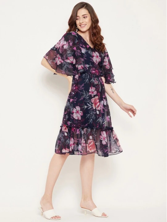 Floral Printed Georgette Empire Dress