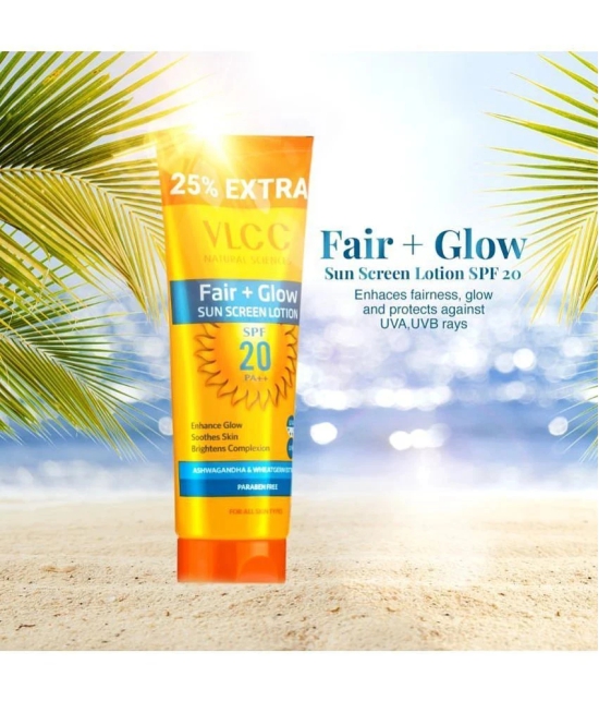 VLCC Fair+ Glow Sunscreen Lotion SPF 20 PA ++, 100 g with 25 g Extra