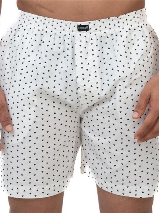 Printed Cotton Boxer Bxr_1006_White-S