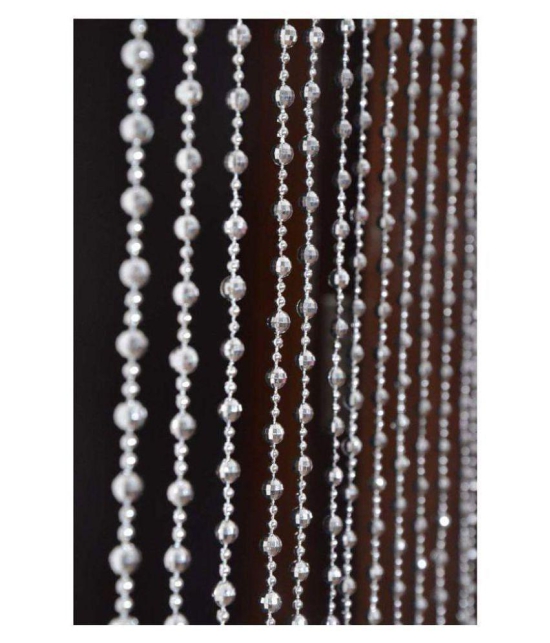 YUTIRITI Single Door Beaded String Curtain - Silver