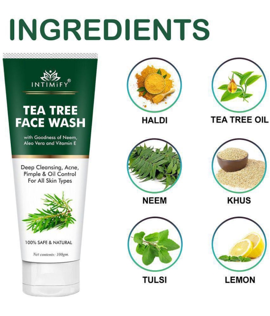 Intimify Tea Tree Face Wash, anti aging wrinkles face wash, skin brightening face wash, 100 gm