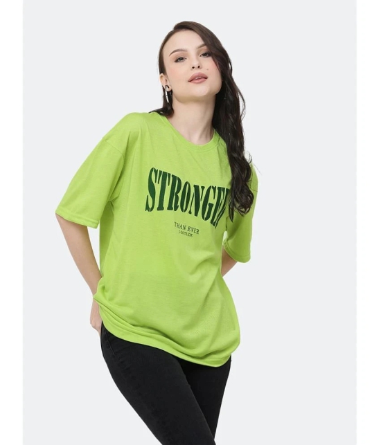 Leotude - Green Cotton Blend Oversized Womens T-Shirt ( Pack of 1 ) - None