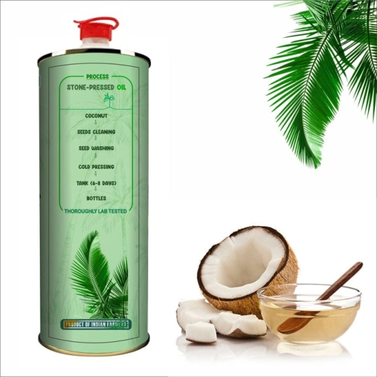 Stone Cold Pressed Coconut Oil Combo | 2L + 2L | zero Adulteration | Sieve Filtered-2 Liter + 2 Liter