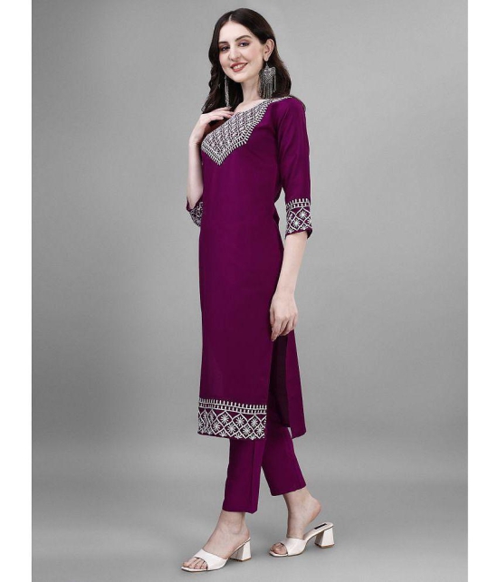 JASH CREATION - Magenta A-line Rayon Womens Stitched Salwar Suit ( Pack of 1 ) - None