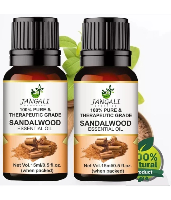 PURE Jangali ORGANICS Sandalwood Essential Oil for Skin, Diffuser, Soap Making 30ML