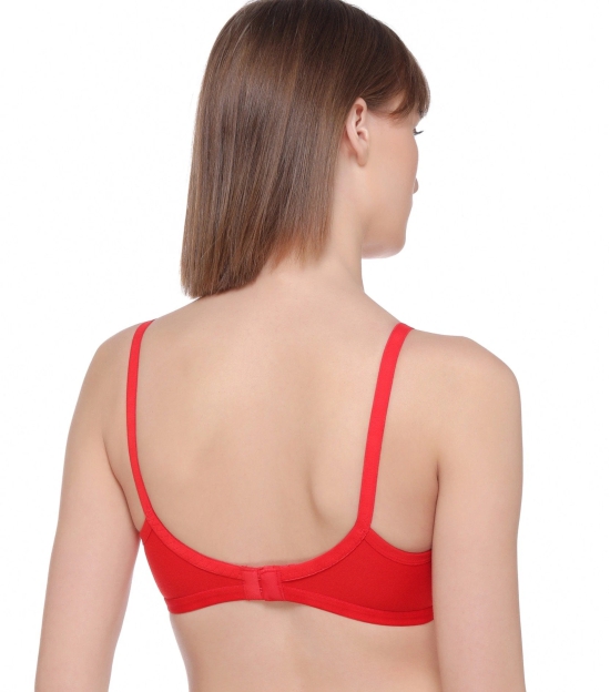 Sona WomenS M1020 Red Non Padded Soft Fabric Everyday T-Shirt Bra-30 / B / Red