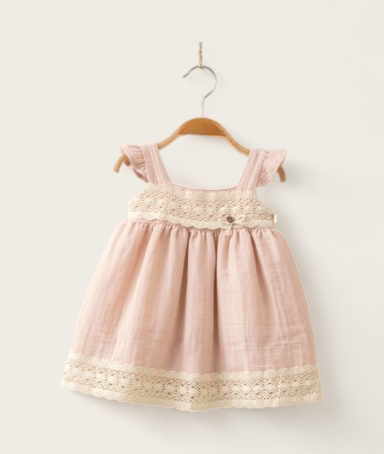 Sunshine Soiree Muslin Frock-6-9 months / Pink / Girls