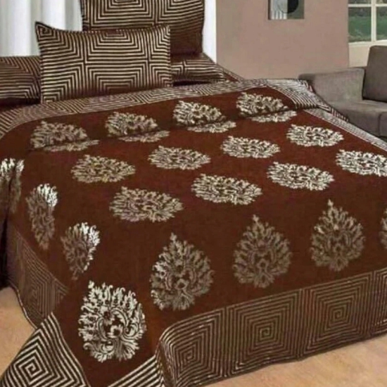 Chennile Premium Bedsheet-BROWN