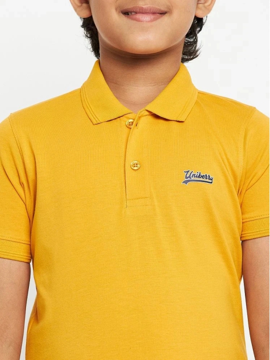 UNIBERRY - Mustard Cotton Blend Boys Polo T-Shirt ( Pack of 1 ) - None