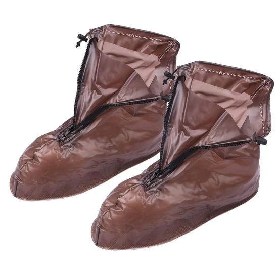 Plastic Shoes Cover Reusable Anti-Slip Boots Zippered Overshoes Covers Transparent Waterproof Snow Rain Boots for Kids / Adult Shoes, for Rainy Season (1 Pair)-XXXL SIZE