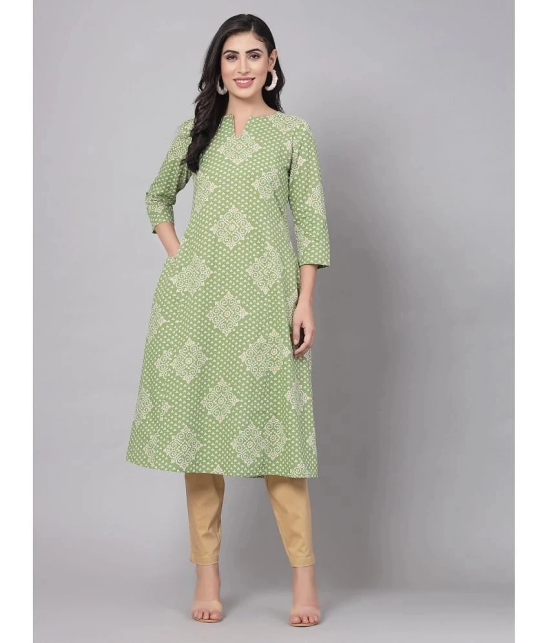 KIPEK Rayon Printed Straight Womens Kurti - Green ( Pack of 1 ) - None