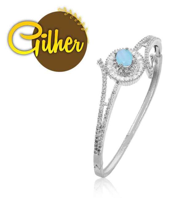 Gilher Fancy American Diamond Mint Stone Bracelet With Side Open Lock For Women And Girls - None