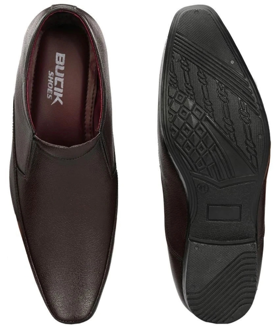 Bucik Brown Mens Slip On Formal Shoes - None