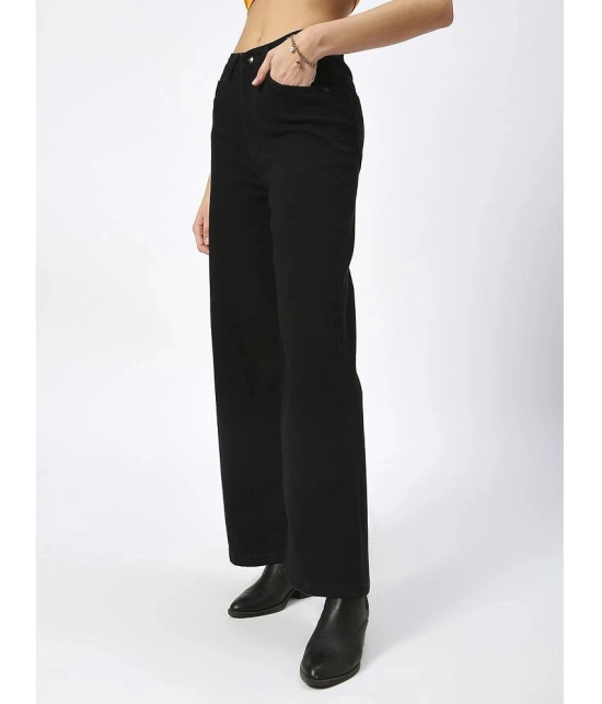 HJ HASASI - Black Denim Wide Leg Womens Jeans ( Pack of 1 ) - None