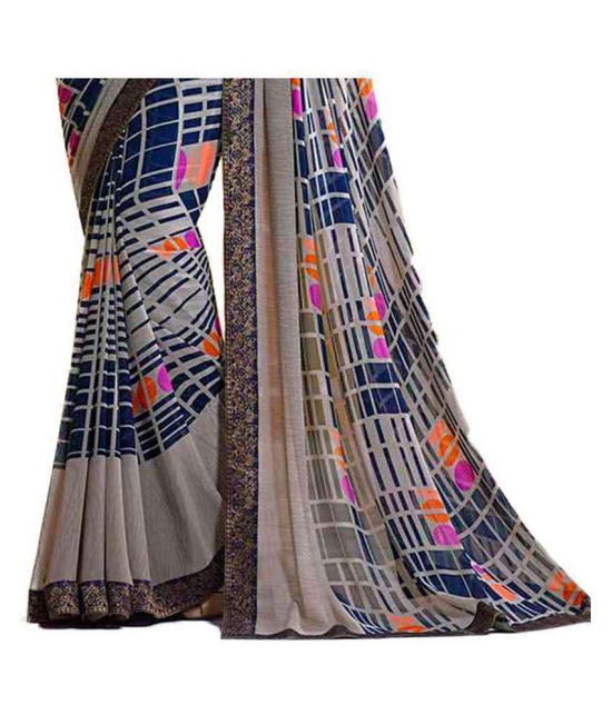 Gazal Fashions - Multicolor Chiffon Saree With Blouse Piece (Pack of 1)