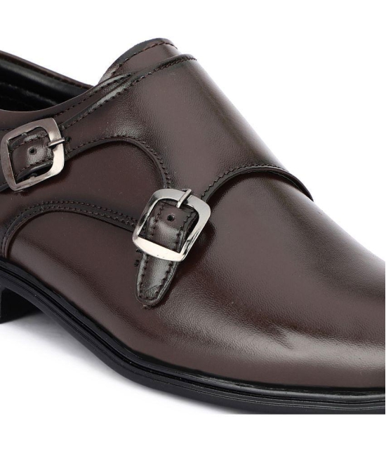 Buxton - Brown Mens Monk Strap Formal Shoes - None