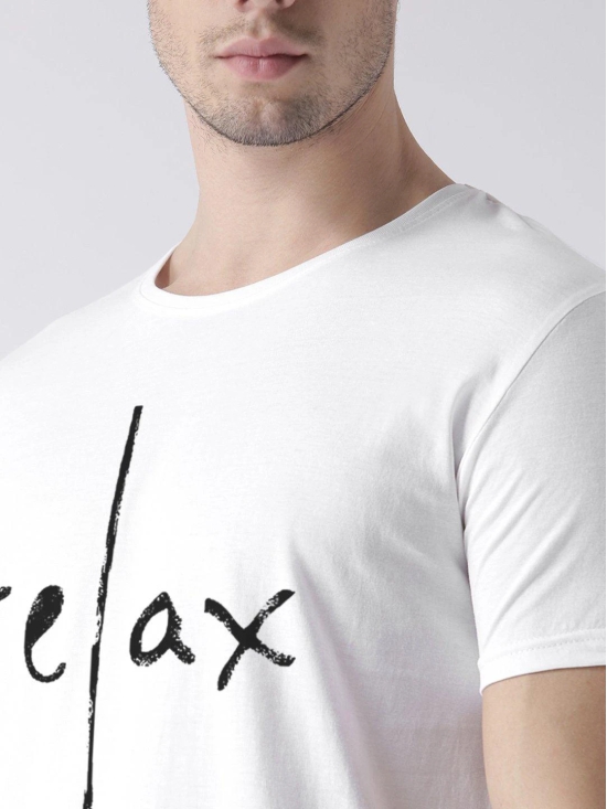 Young Trendz Bio-Wash Cotton Half Sleeve RELAX Graphic Printed WHITE T-Shirt-WHITE / Medium / 100% Bio Wash Cotton