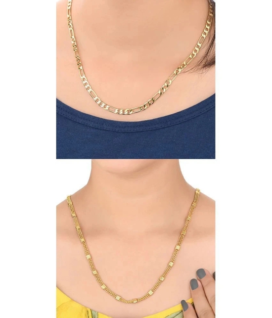 AanyaCentric Combo of 2 Gold Plated 22inches Long Fashion Chain - None