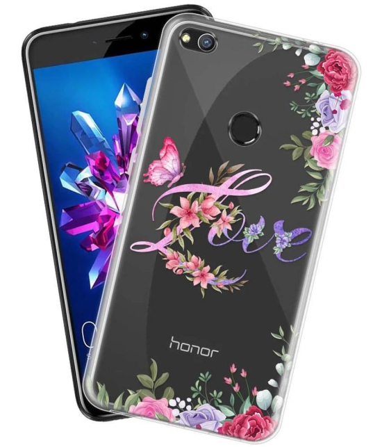 NBOX - Multicolor Silicon Printed Back Cover Compatible For Honor 8 Lite ( Pack of 1 )