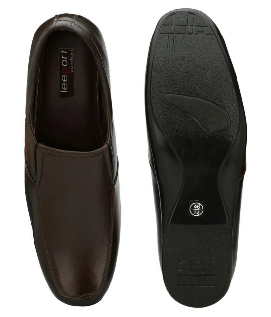 Leeport - Brown Mens Slip On Formal Shoes - None