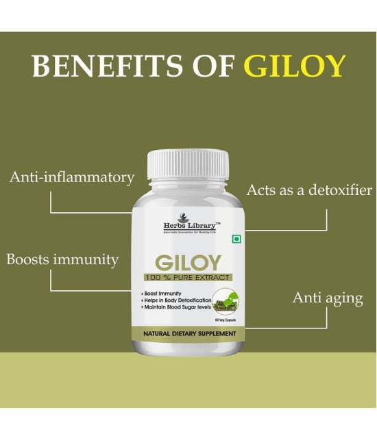 Herbs Library Giloy Immunity Booster Capsule, 60 Capsules (Pack of 1)