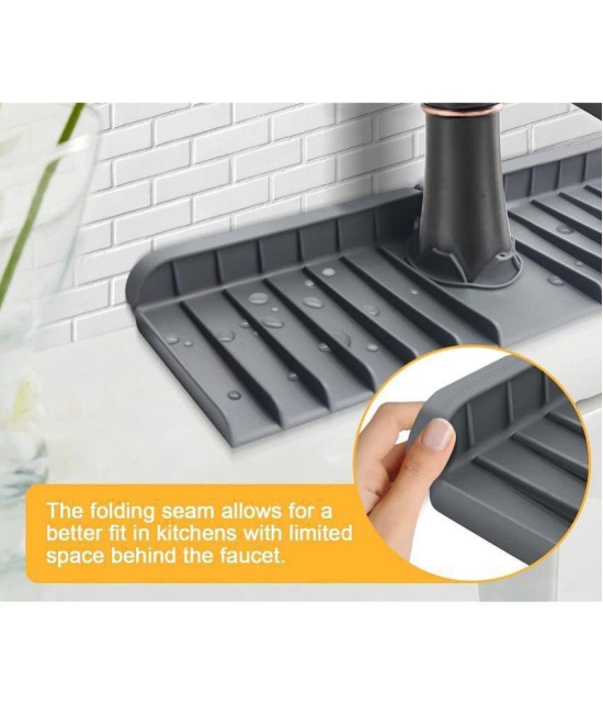 18 ENTERPRISE Silicone Sink Drainer Pad Faucet Catcher Tray Kitchen Faucet Sink Splash Guard Bathroom Sink Protectors Faucet Water Catcher Mat Non-Slip Drainer Pad Drying Mat for Kitchen.