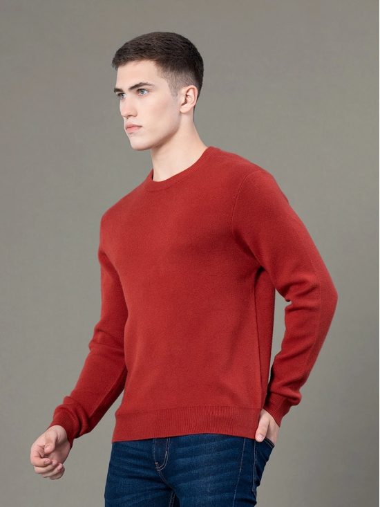 RedTape Round Neck Solid Sweater for Men | Essential Comfort for Every Day