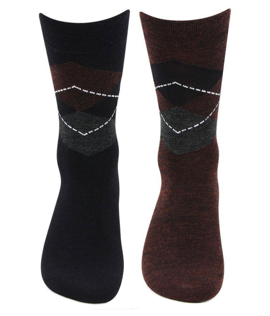 Bonjour Woolen Mid Length Winter Socks Pack of 2 - Multi