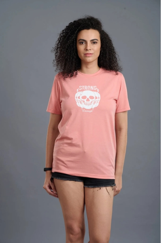 Skull with Strong Printed Oversized T-Shirt for Women L