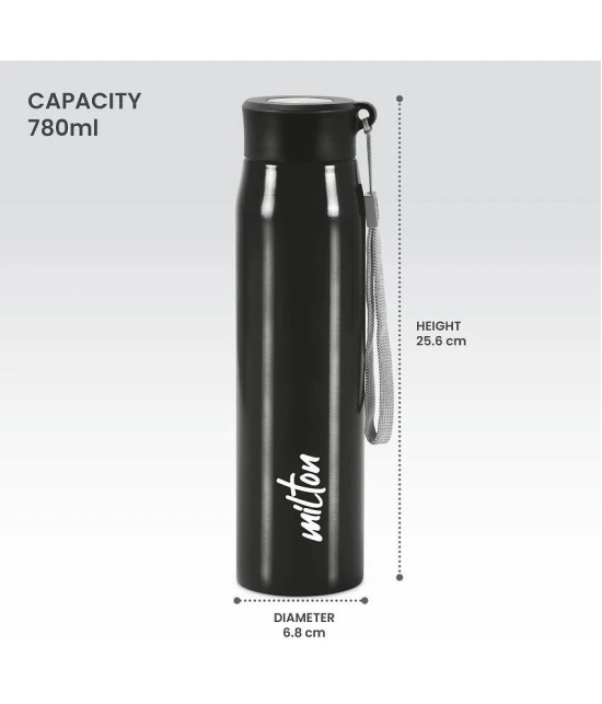 Milton Handy 850 Stainless Steel Water Bottle (780 ml) Black - Black