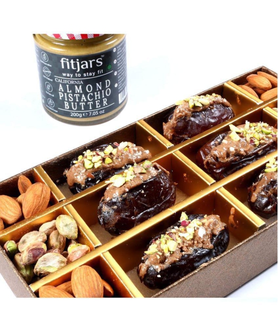 FITJARS Medjool Dates Pitted & Stuffed with Pistachio,California Almonds.