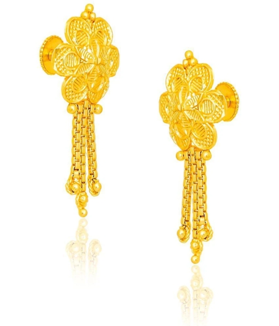 LUV FASHION Golden Drop Earrings ( Pack of 1 ) - Golden