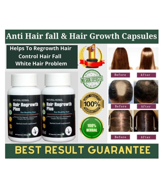 Natura Herbal Hair Regrowth Plus Capsules for Hair Growth 500 mg Vitamins Capsule Pack of 2