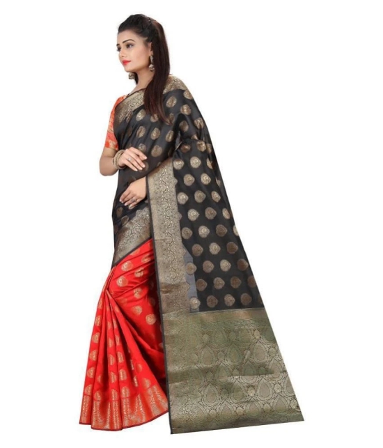 Gazal Fashions - Multicolor Banarasi Silk Saree With Blouse Piece ( Pack of 1 )