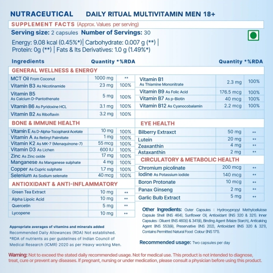 Men's Vitality Duo: Daily Ritual Multivitamin Men 18+ + Alpha Booster of Testo